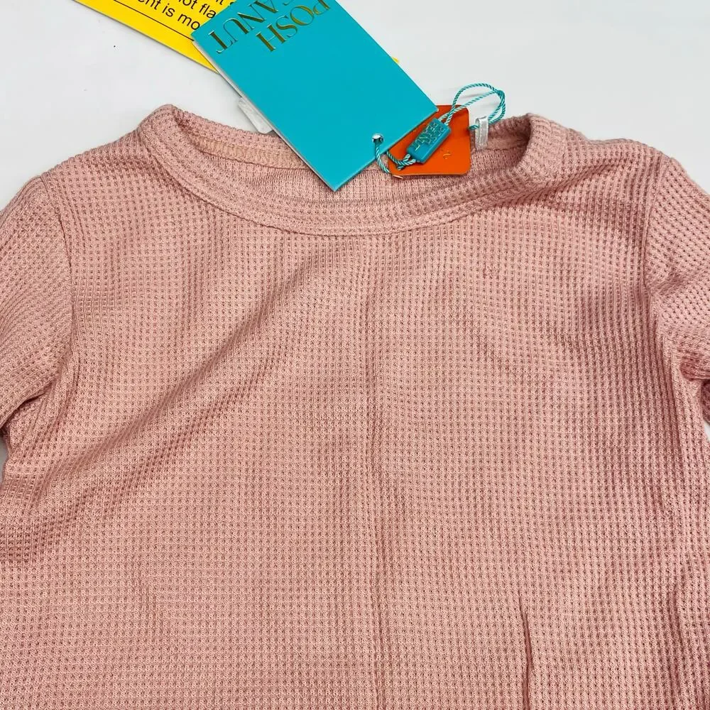 NWT PP 2T Desert Rose Waffle Long Sleeve Pajama Set